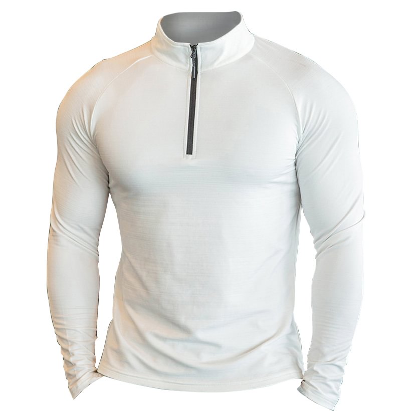Men's Stand Collar Zip Long Sleeve Sports T-Shirt-Compassnice®
