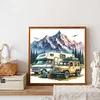Camping en plein air-plein rond diamant peinture-30 * 30cm