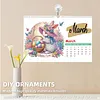 2027 Floral DIY Paper Diamond Painting Wall Calendar Set Special Shaped Partial Drill Monthly Flip Hanging Calendar Kit for Adults Beginners Gift Home Office Decor