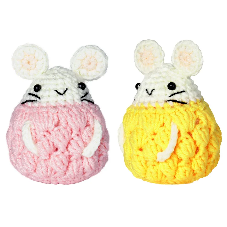 YarnSet - Crochet Kit For Beginners - Hamster - Pink/Yellow
