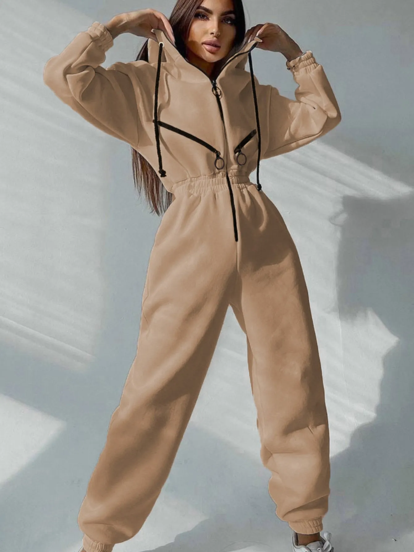 Elastic Waistband Pants One Piece Outfits 