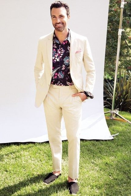 Simple White Groom And Groomsman Suits For Wedding Party With Linen | Ballbellas Ballbellas