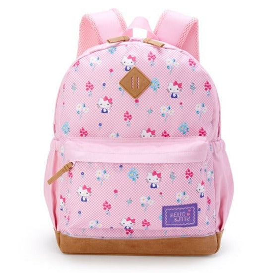 Sanrio Hello Kitty Dual-Layer Canvas Backpack School Bag Women Girls Rucksack Flower Pink Japan A Cute Shop - Inspired by You For The Cute Soul 