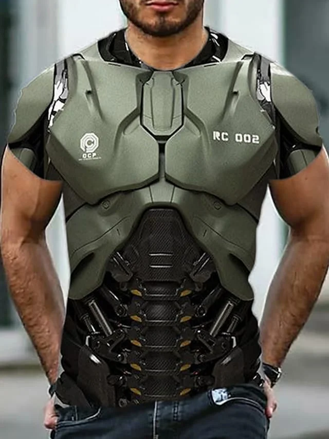 Men's T-Shirt 3D Print Short Sleeve Casual Tops