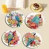 4PCS Acrylic Diamond Painting Placemats for Dining Table Decor Kit (Parrots)