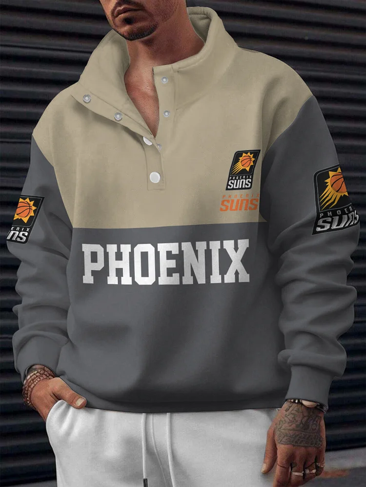 Phoenix Suns 2025 New Design Casual Snap Mockneck Pullover