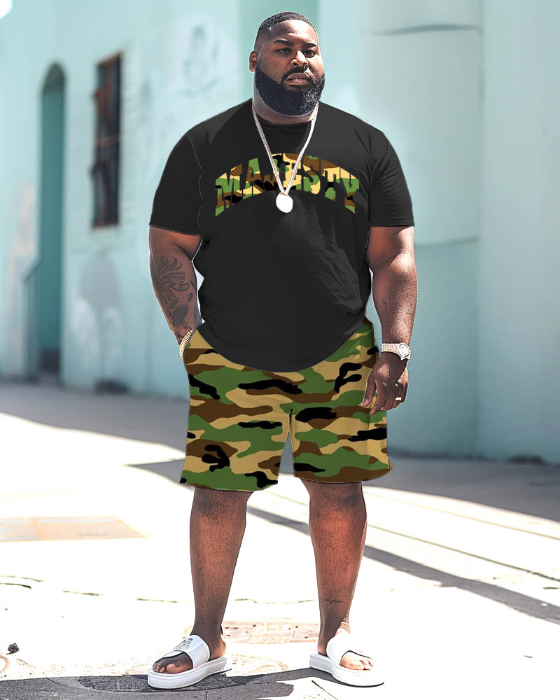 Men's Plus Size Camouflage Print Large Men's Set