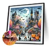 Diamond Painting-5D Full Round Drill Halloween Town(40*40 CM)
