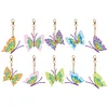 >SALE<10 Pcs Double Side Butterfly Diamond Art Keyring Animal Pendant for Office Decor