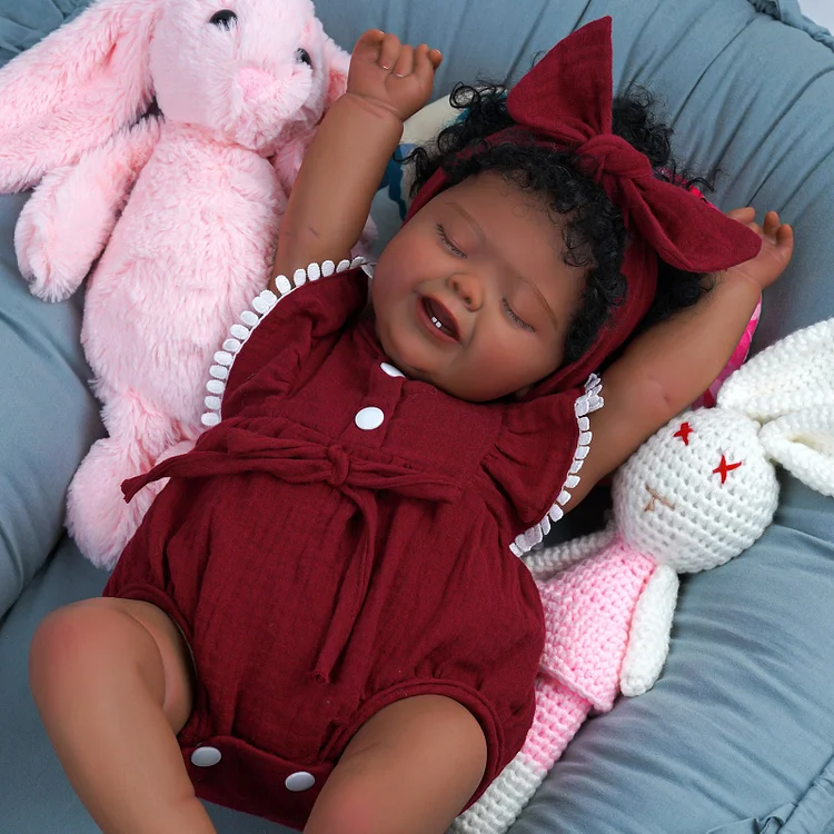 Babeside Sleeping Reborn Baby Bobby 20" African American Infant Girl Building Lovely Memories