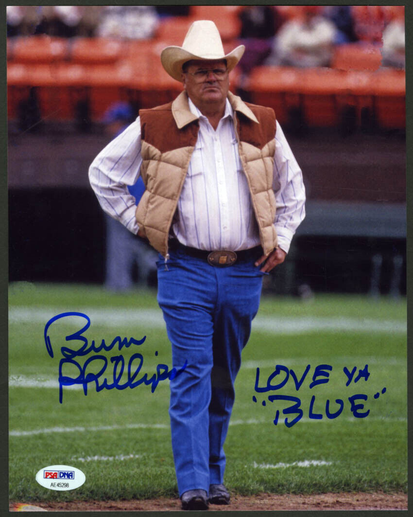 Bum Phillips SIGNED 8x10 Photo Poster painting Coach Houston Oilers PSA/DNA AUTOGRAPHED Saints