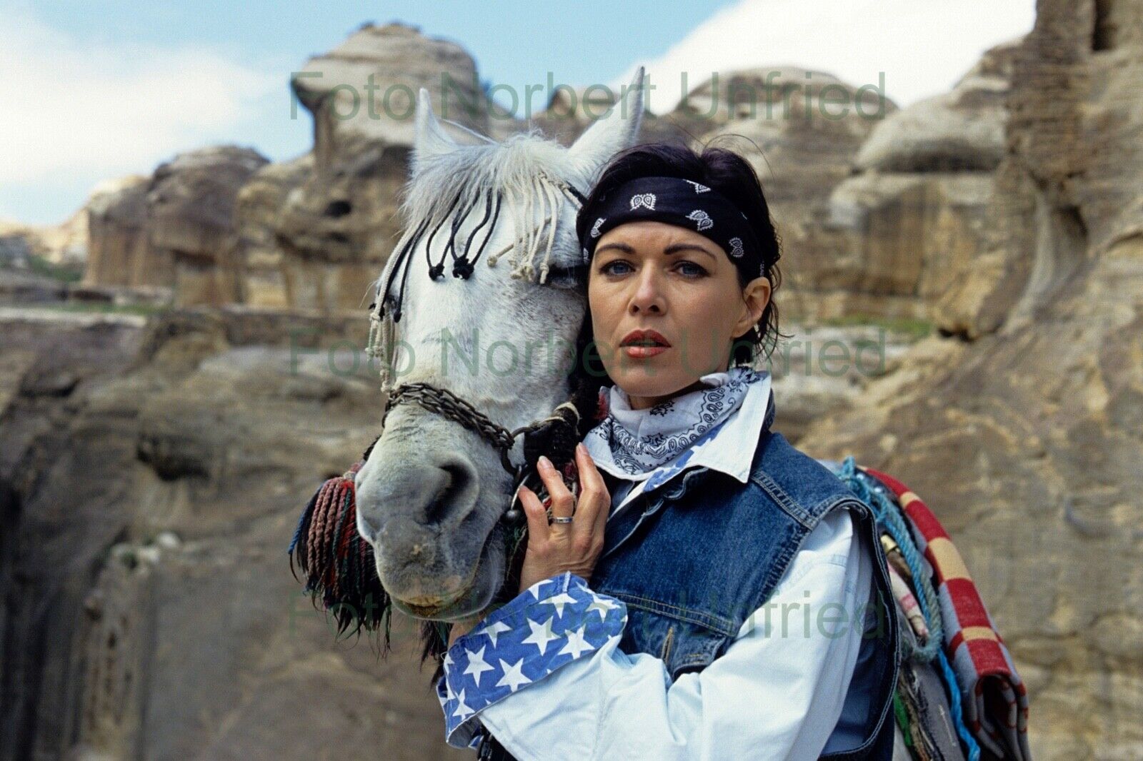 Anja Kruse with Horse - Photo Poster painting 20 X 30 CM Without Autograph (Nr 2-25
