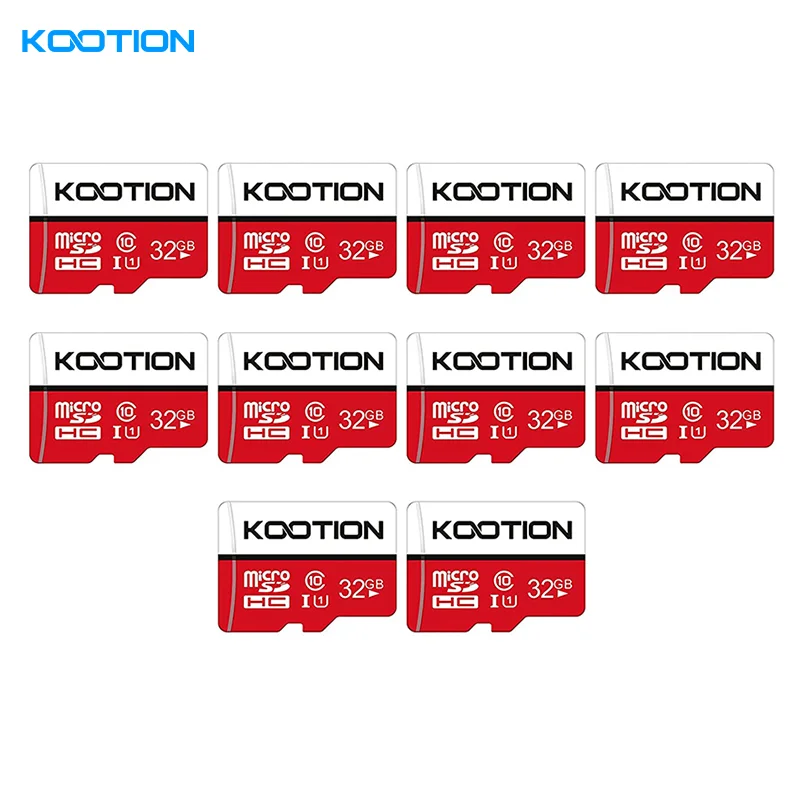 KOOTION 32GB Red Micro SD Card 10PCS