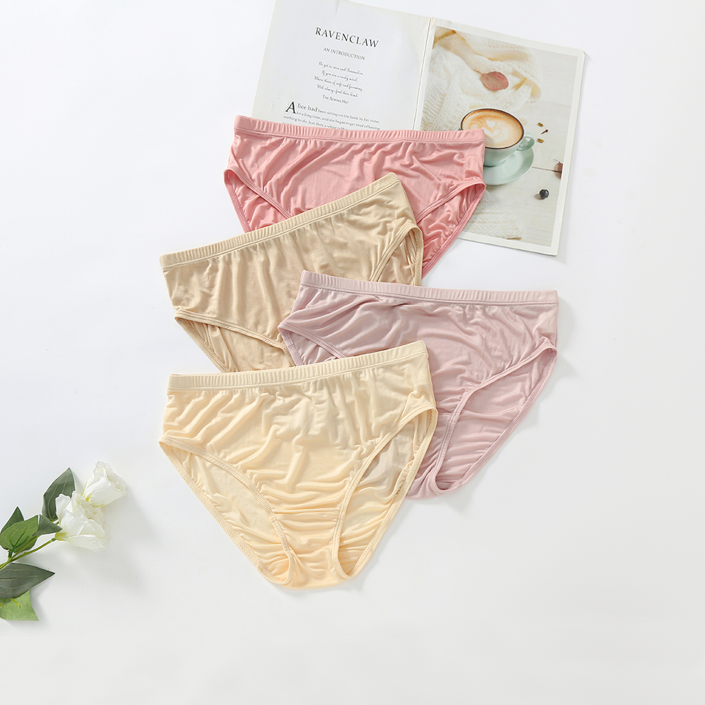 100% Silk Panties for Women 4-Pack Seamless REAL SILK LIFE