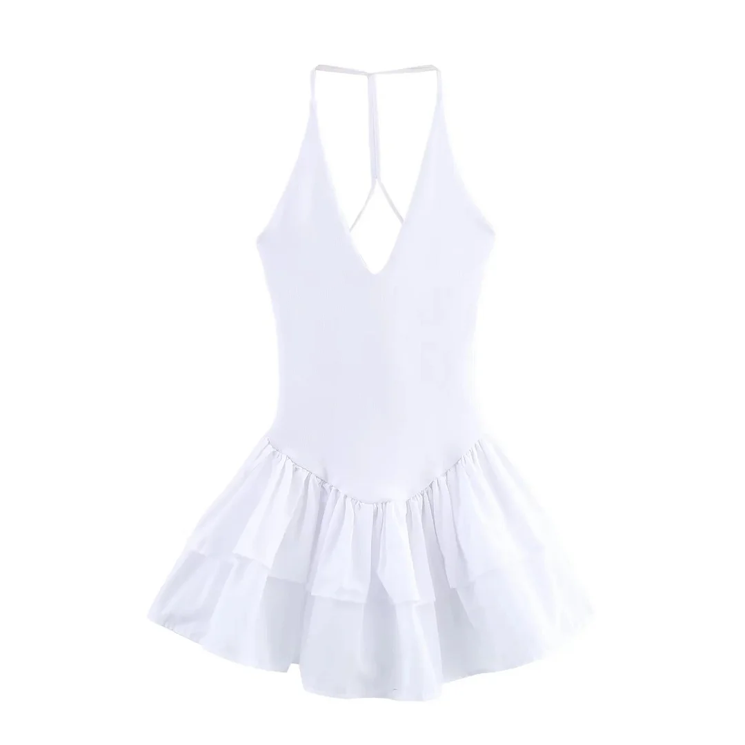 Nigikala Nigikala Women's Clothing Explosive Temperament Fashion Splicing Hanging Neck Dress