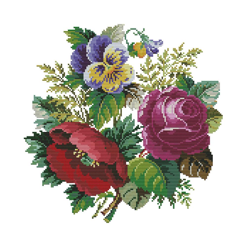 

Rose Bouquet - 14CT Stamped Cross Stitch - 36*36cm, 501 Original
