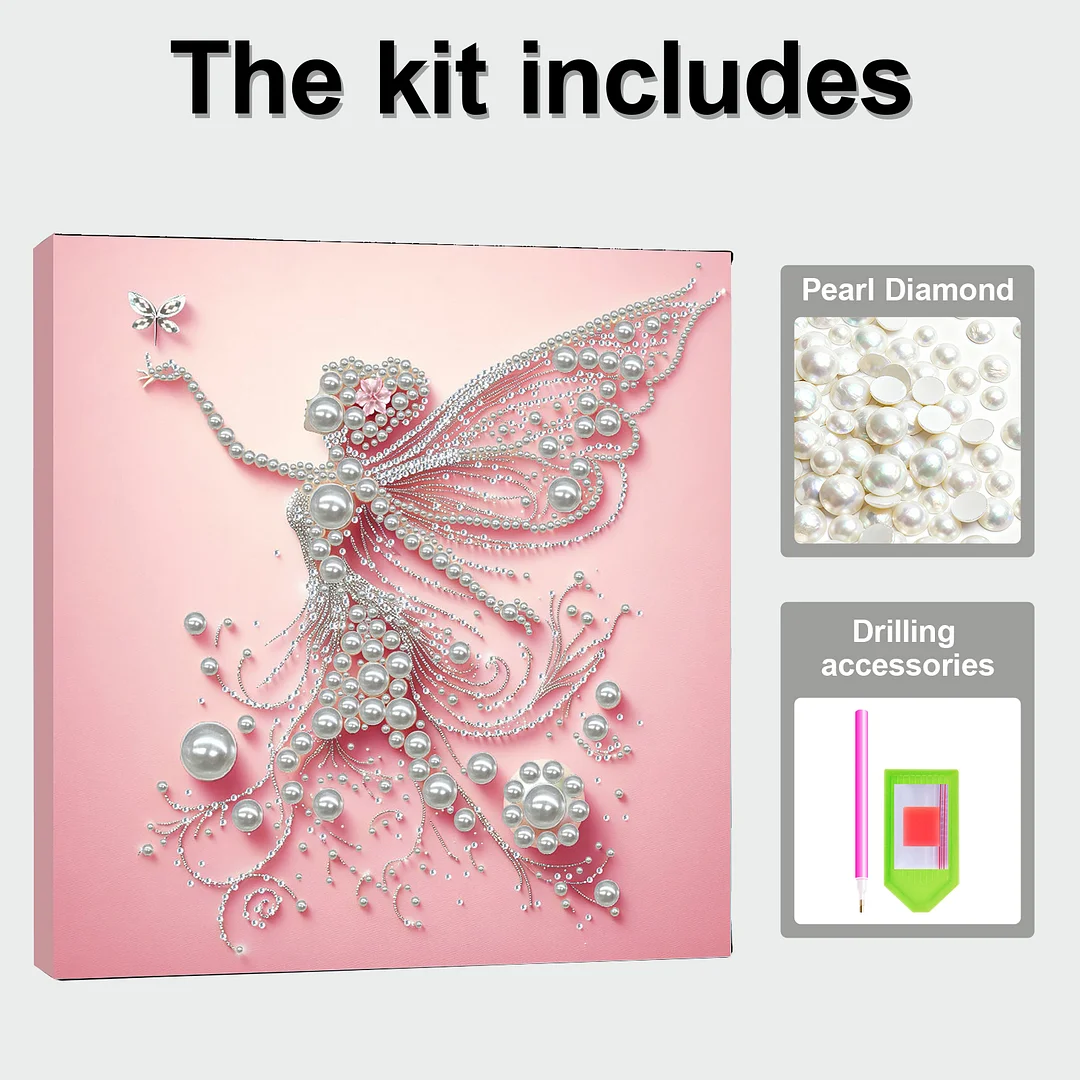 Angel Girl - DIY Pearl Diamond Art Kit With Frame 30*30cm