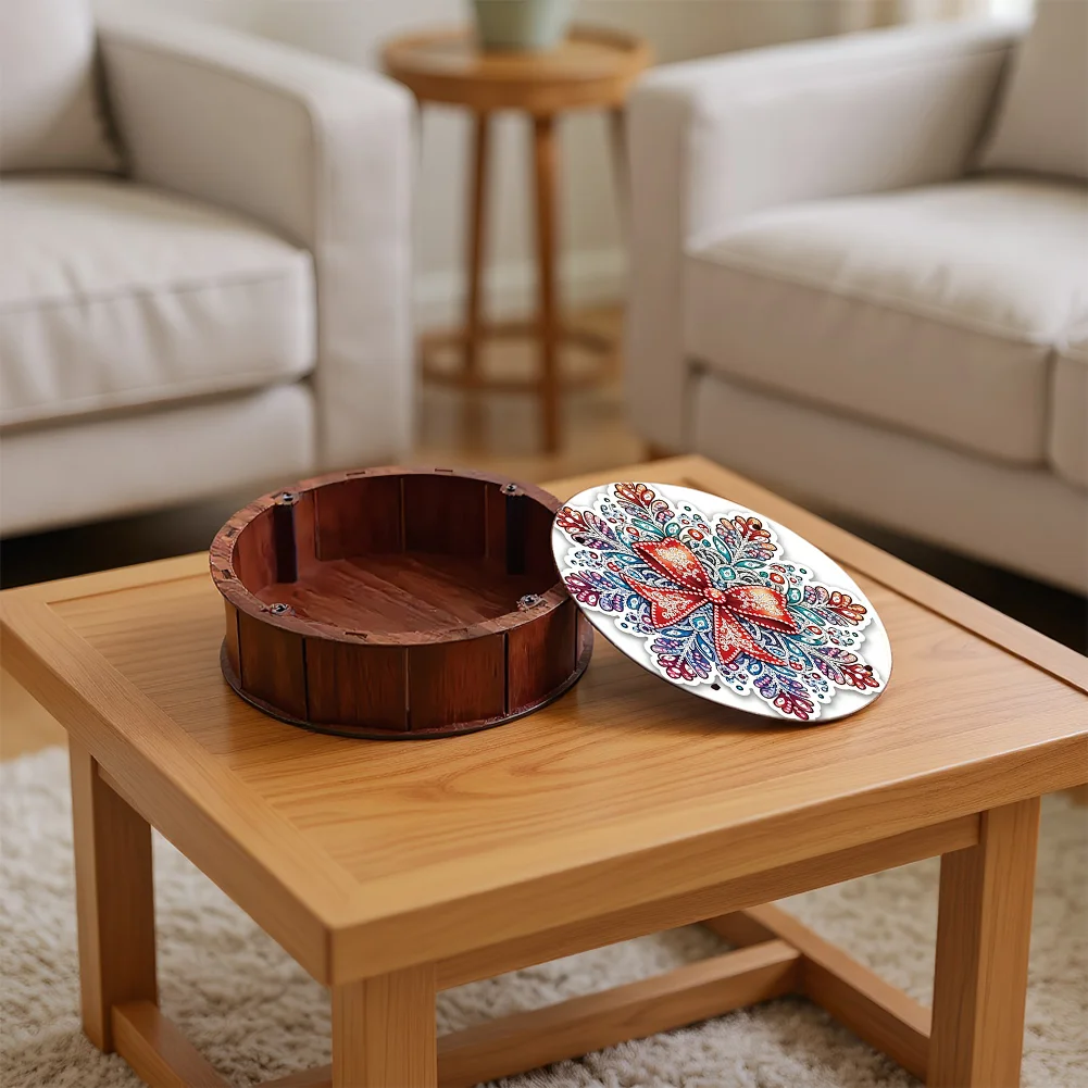 DIY Diamond Painting Storage Box Rhinestones Decorative Snack Case Kit (Bow)