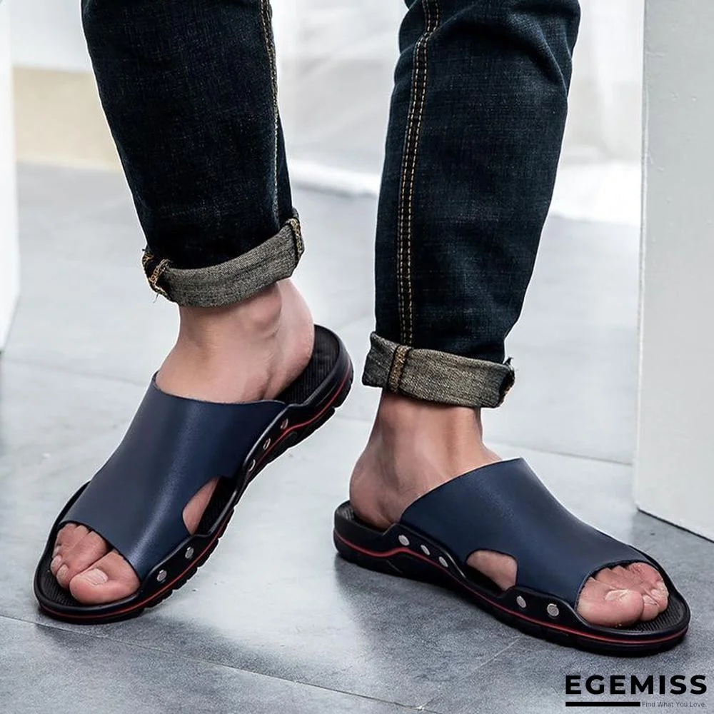 Men Summer Flat Sandals Casual Beach Flip Flops Shoes Non-slip Slippers | EGEMISS