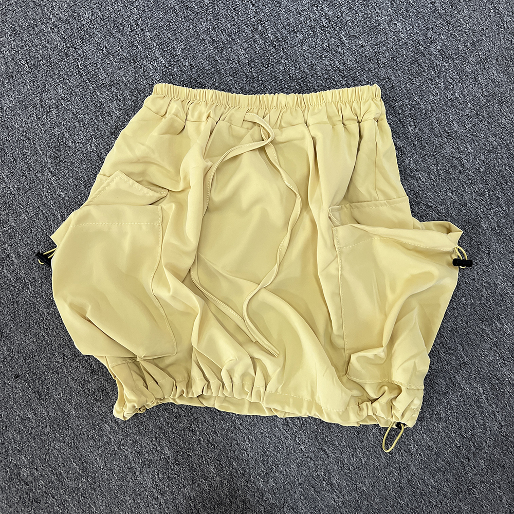 Wimdaily 2025 Summer Women Skirts American Spicy Girls Drawstring Cargo Half Skirt High Waist Versatile Causal Slim Short Skirt for Women