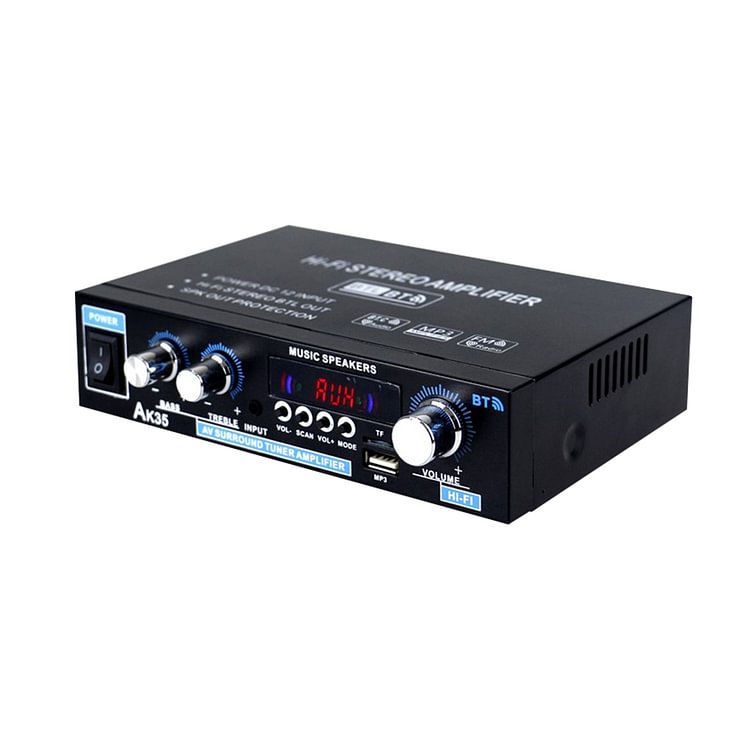 AK35 Bluetooth-compatible HiFi Stereo Audio Amplifier Amp with USB TF RCA AUX + Remote