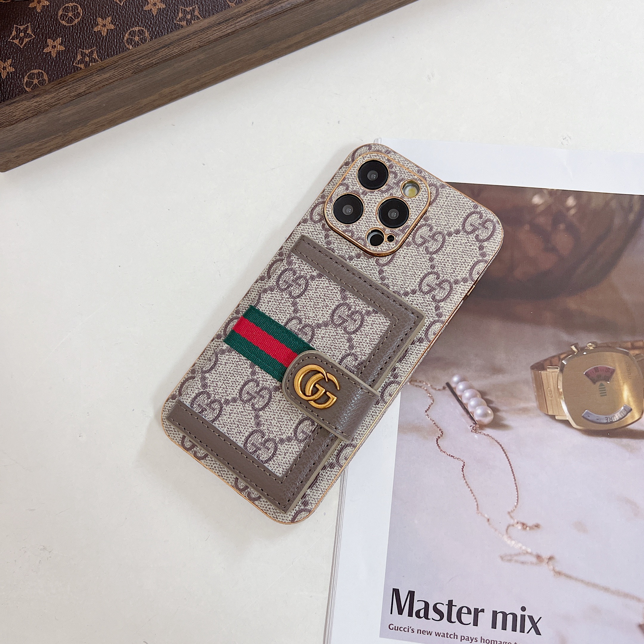 Gucci Ophidia GG Card Holder Electroplating Apple iPhone Case