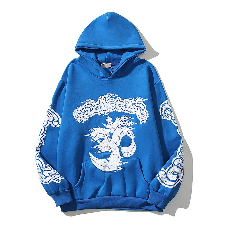 Hip Hop High Street Hoodies 23SS Graffiti Print Sweatshirt at Hiphopee