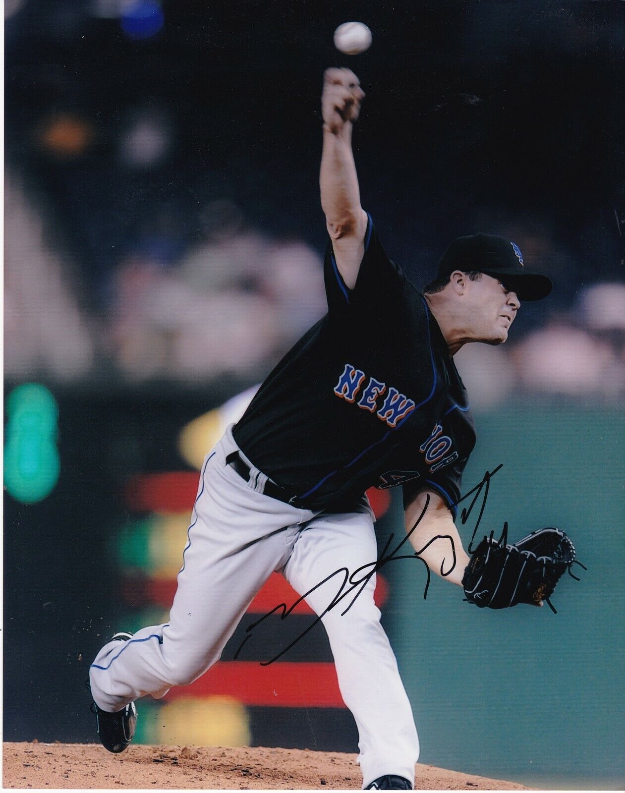 BRANDON KNIGHT NEW YORK METS ACTION SIGNED 8x10