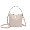 Elegant Plain Color Women's Cross Shoulder Bucket Handbag