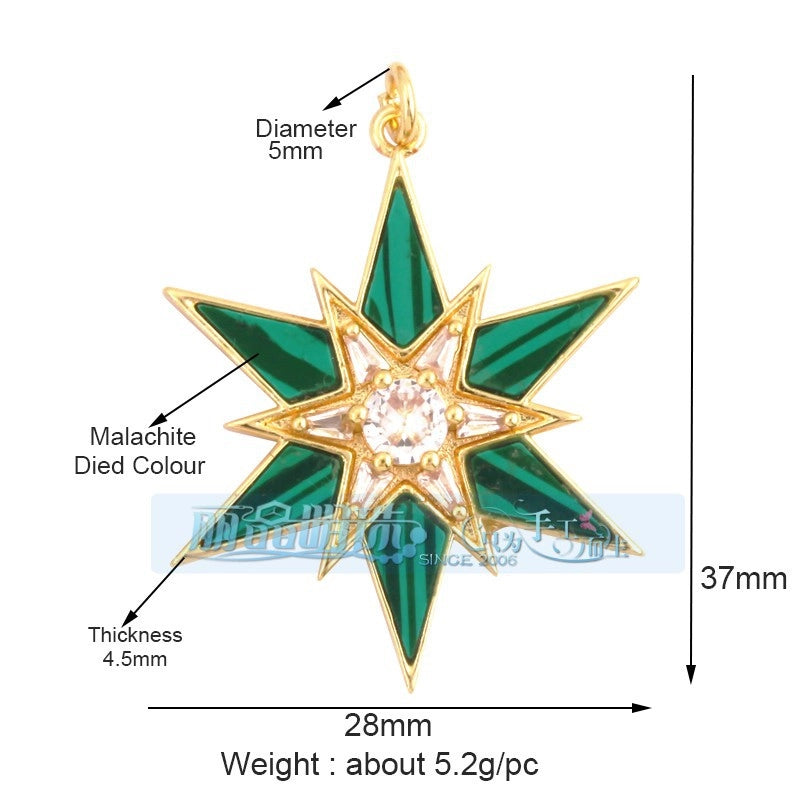 1 Piece 15 * 21mm 18 * 23mm 9*16mm Copper Zircon Sun Star Lightning Pendant Jewelry Accessories