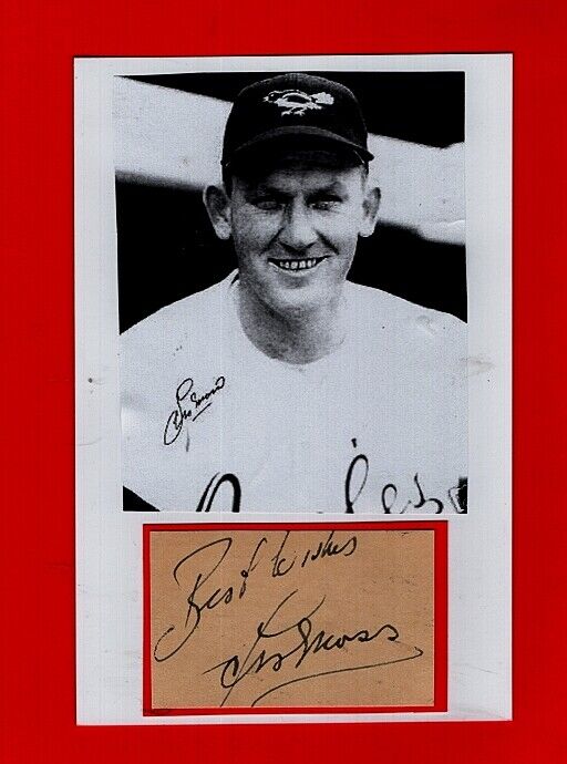 1954 LES MOSS-BALTIMORE ORIOLES AUTOGRAPHED CUT W/ Photo Poster painting-(d.2012)