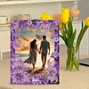 Special Shape Purple Lily Table Top Diamond Painting Frame Kits for Families
