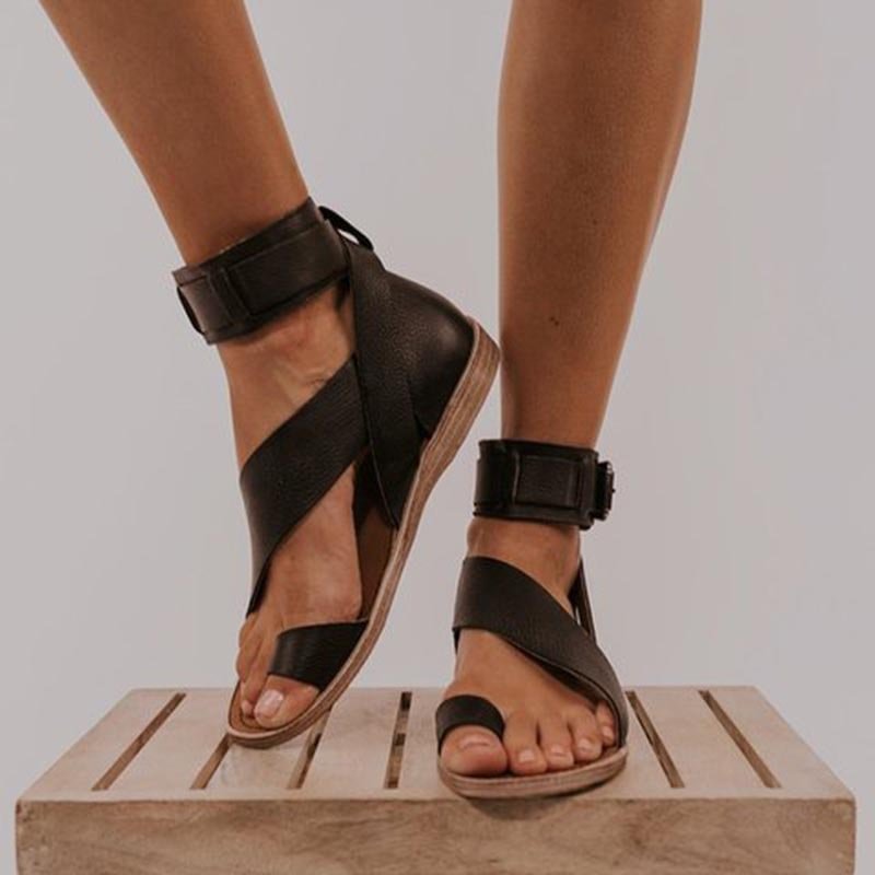 New Summer Women's Shoes Flat Sandals Female Open-Toe Shoes Women Sandals Casual Roman Style Ladies Sandalias Plus Size De Mujer