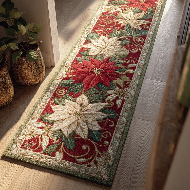 Garnet Poinsettia Runner Carpet NCU0HH973