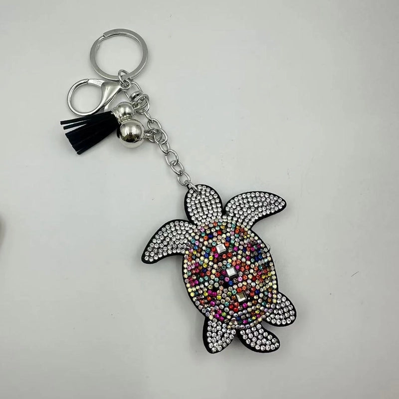 6 Pieces Cute Tortoise Alloy Unisex Keychain