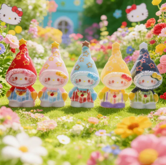 Gnome kitty resin charm set