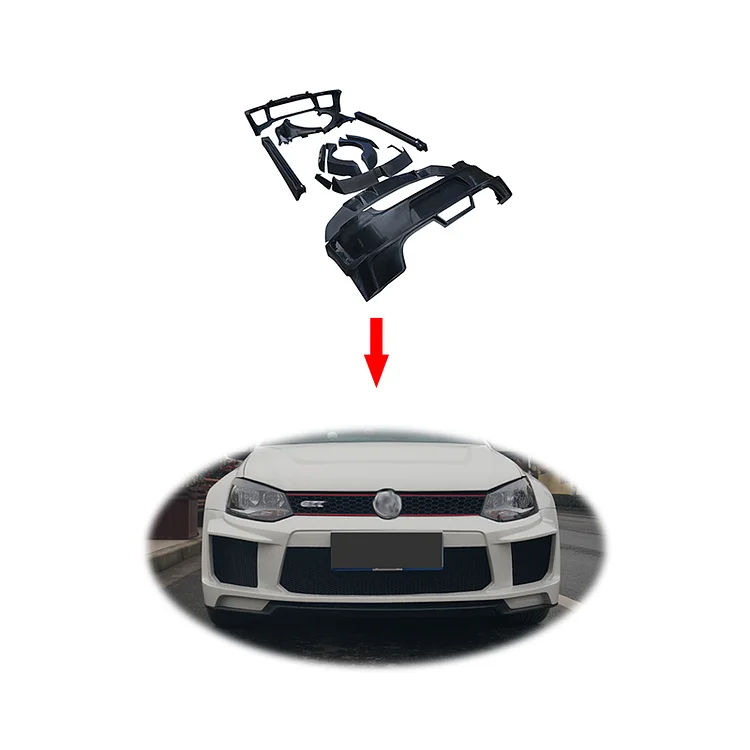 Carbon fiber front rear bumper set wide bodykit Rear Diffuser side skirts Wing spoiler for VW POLO GTI body kit ITN Auto