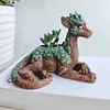 Creative Dragon Tree Succulent Planter Resin Garden Statue Decorative Plant Pot