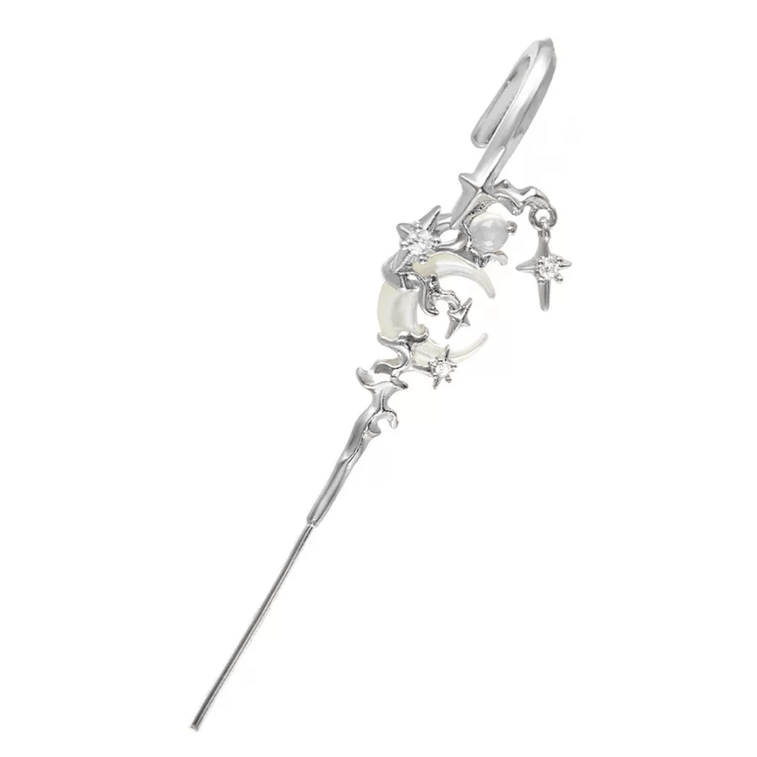 Moon Star Rose Hook Stud Earring