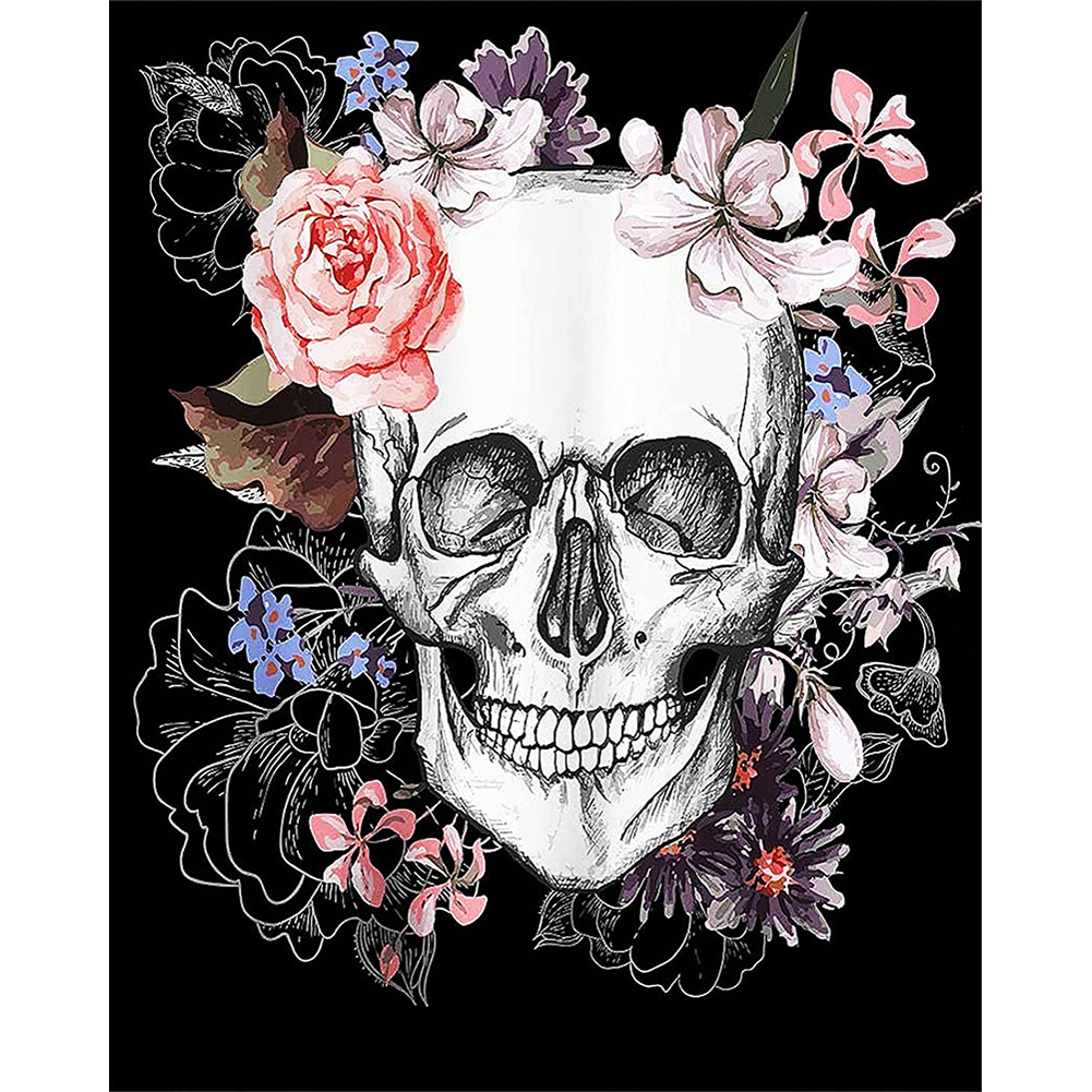 

Flower Skull - Round Drill Diamond Painting - 30*40CM, 501 Original