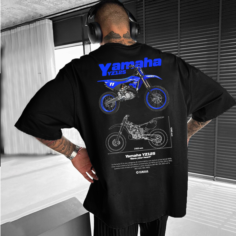 Men's Black Loose Casual Racing Style Short-sleeved T-shirt / TECHWEAR CLUB / Techwear