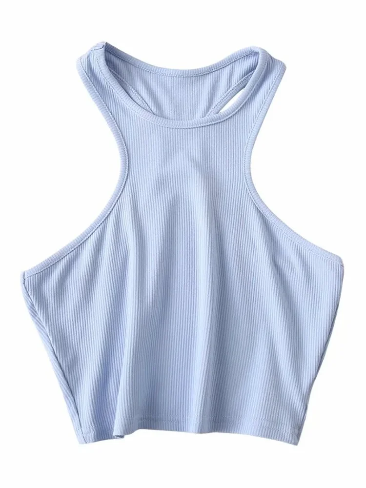 Women Racer Back Slim Fit Rib Tank Top
