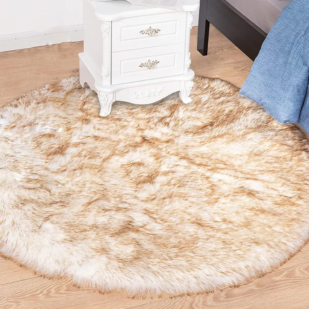 Faux Fur Round Area Rug