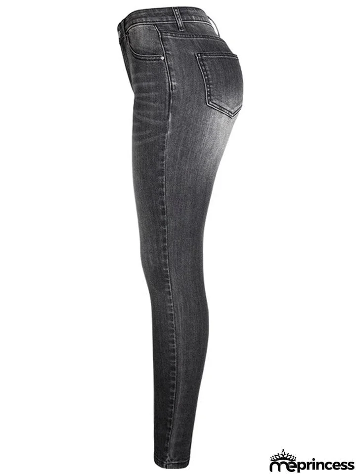 Youth Campus Style Slim Fit Fashion Stretchy Summer Denim Jeans for Women