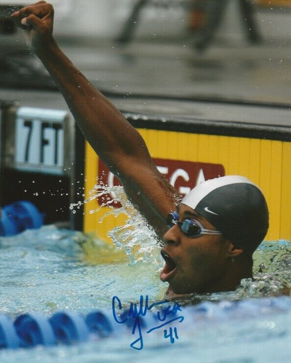 CULLEN JONES SIGNED USA SWIMMING 8x10 Photo Poster painting! 2012 LONDON SUMMER OLYMPICS GOLD