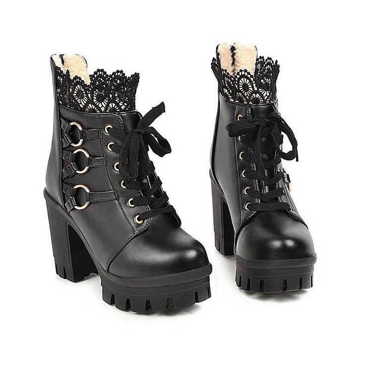 Victorian O-Ring Lace Boots