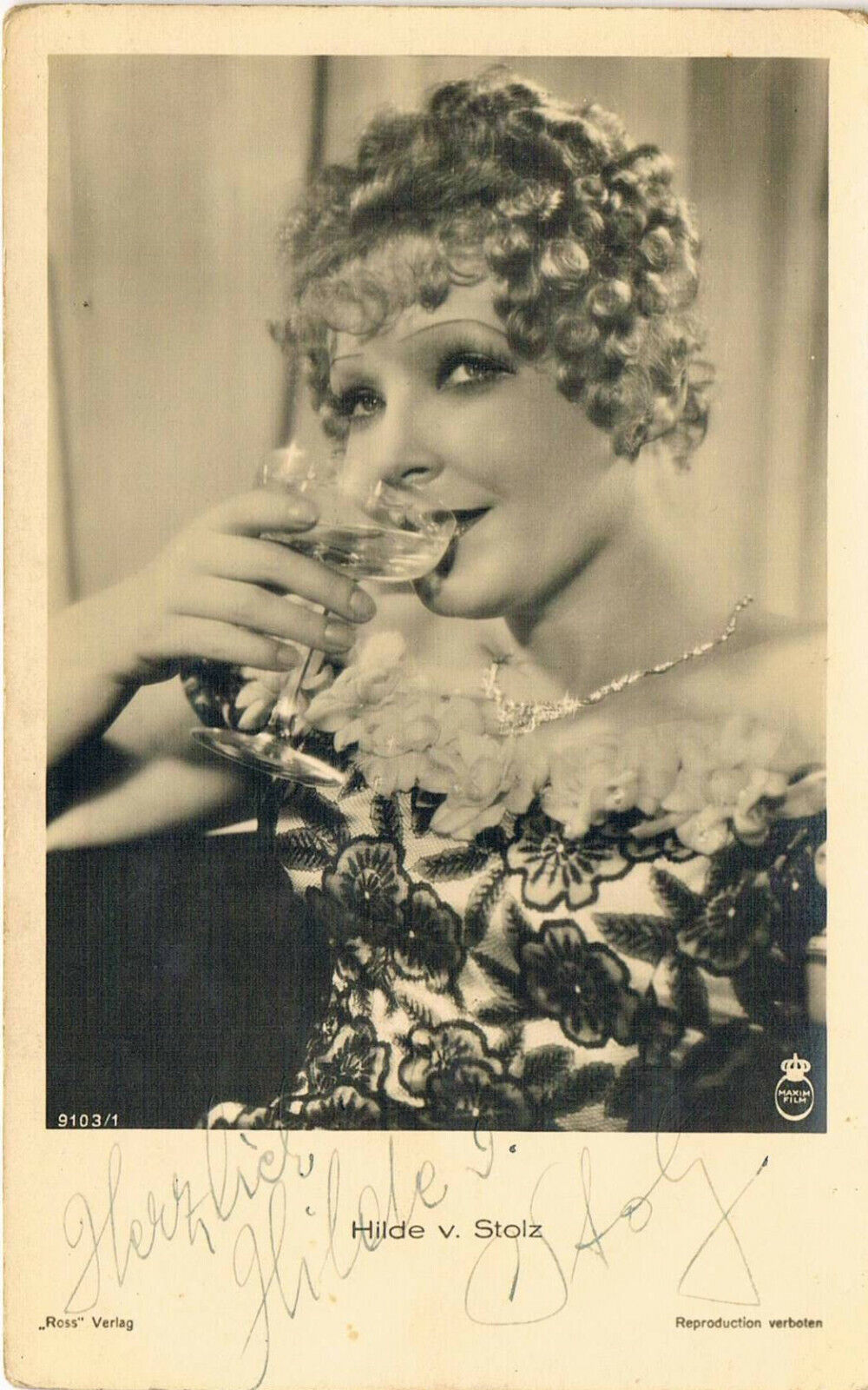 Hilde von Stolz 1903-73 autograph signed Photo Poster painting 3.5x5.5