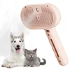 3 in 1 Pet Steam Brush with Release Button Pet Spray Hair Removal Comb Cat Brush