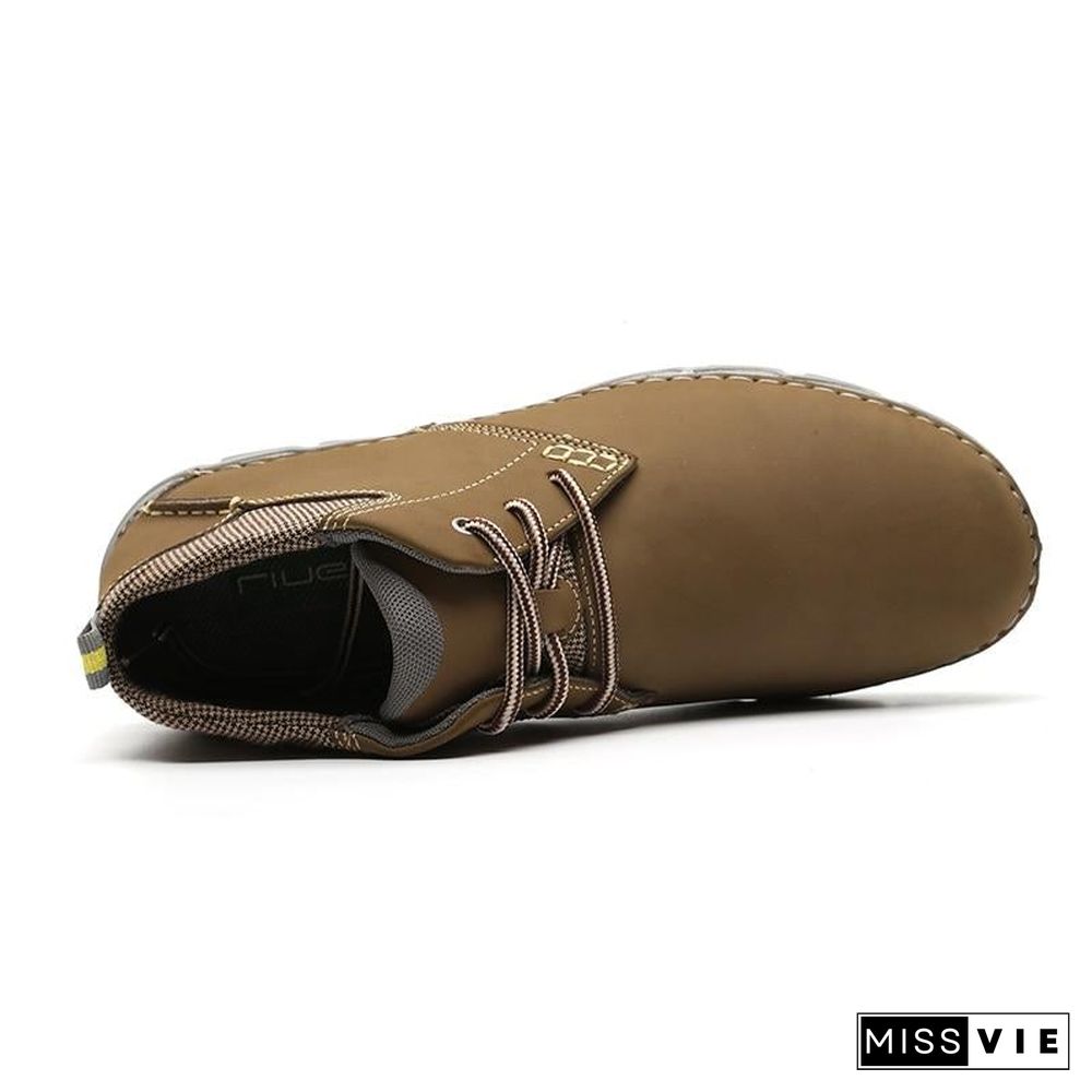 Men Ankle Boots Fashion Men Shoe Vintage Style Leather Male Outdoor Casual Boots Work Footwear