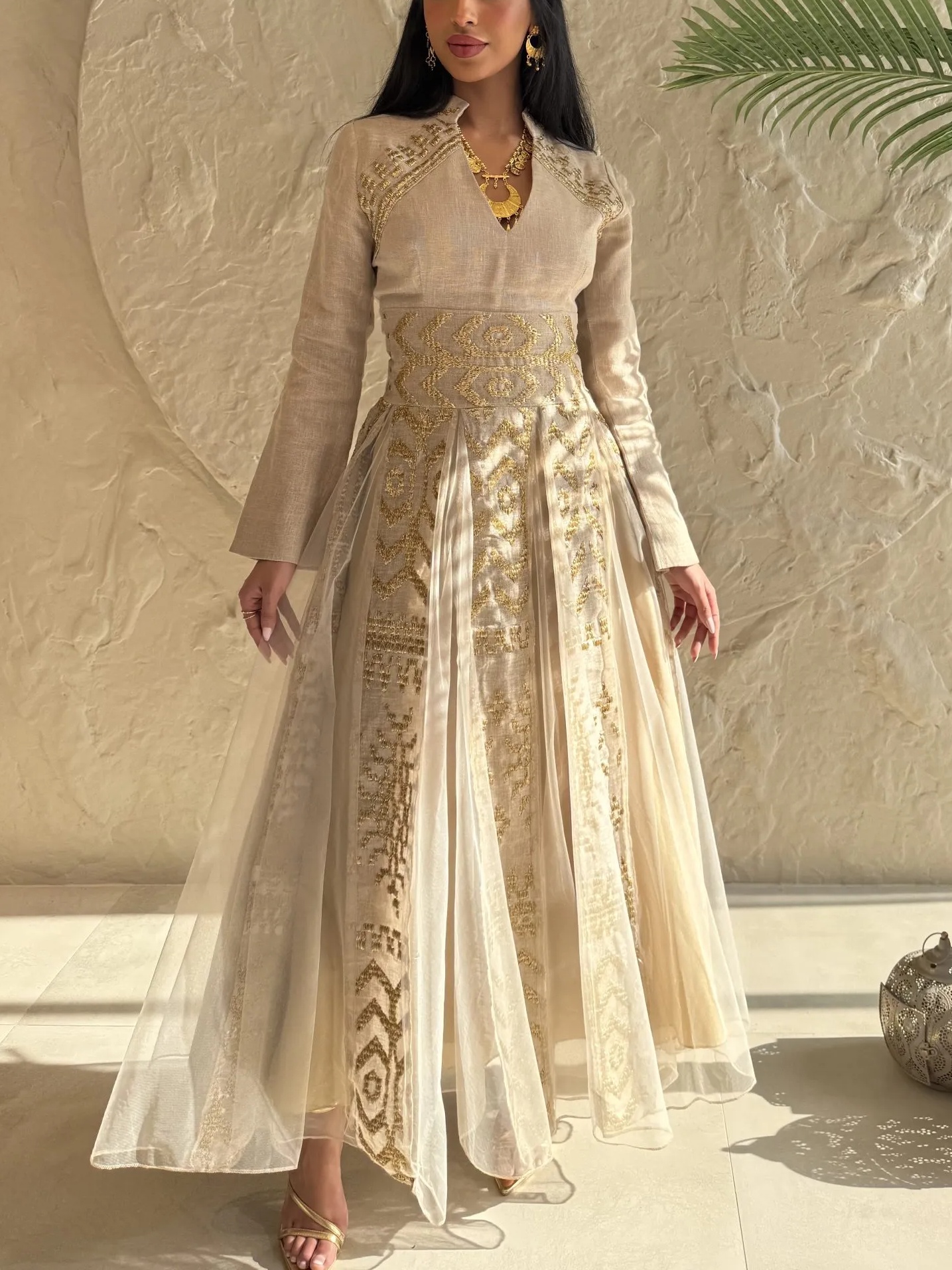 Vintage V-Neck Long Sleeve Top and Skirt Set | Oxredo Shop Ramadan Sale